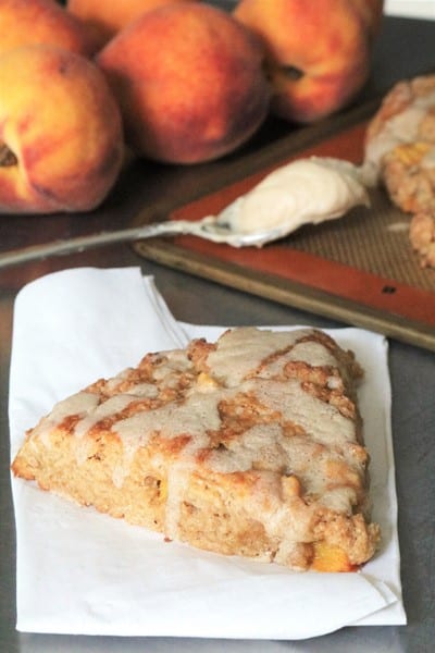 Brown Butter Glazed Peach Scones #peachseason