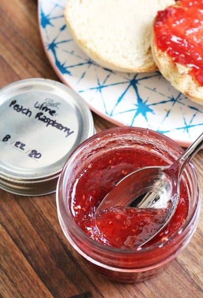 Peach Raspberry Lime Jam #homemadejam