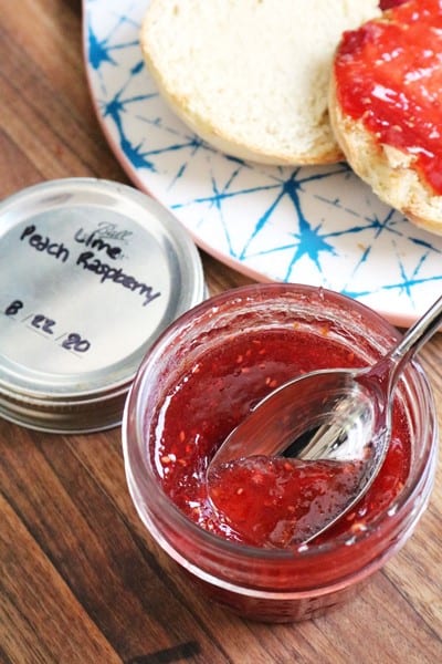 Peach Raspberry Lime Jam #homemadejam