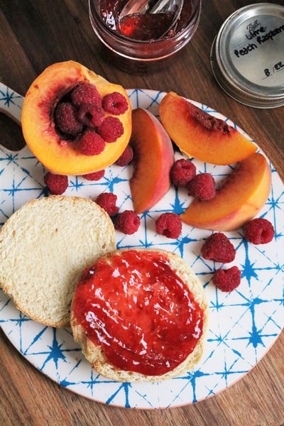 Peach Raspberry Lime Jam #peach #raspberry #lime