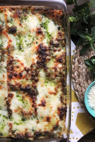 Pesto Chicken Lasagna #basil