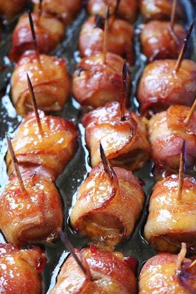 Bacon Wrapped Water Chestnuts #appetizer