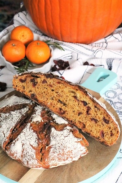 Cranberry Pumpkin Sourdough Bread #pumpkin