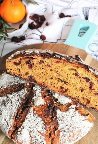 Cranberry Pumpkin Sourdough Bread #pumpkinbread