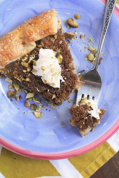 Gingered Pear Crumble Galette with Whipped Mascarpone #galette