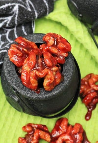 Candied Zombie Brain Walnuts #HalloweenTreatsWeek