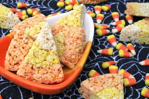 Candy Corn Rice Crispy Treats #candycorn