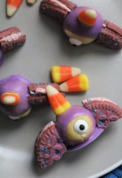 Flying Purple Eater Cake Balls #HalloweenTreatsWeek