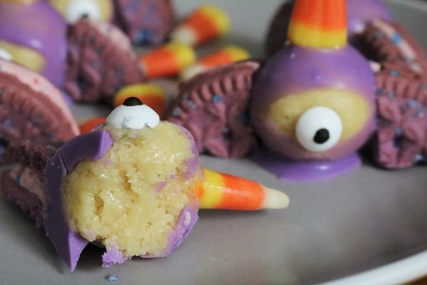 Flying Purple Eater Cake Balls Inside