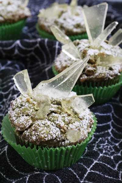 Moldy Glass Matcha Zucchinii Muffins #halloween #recipe