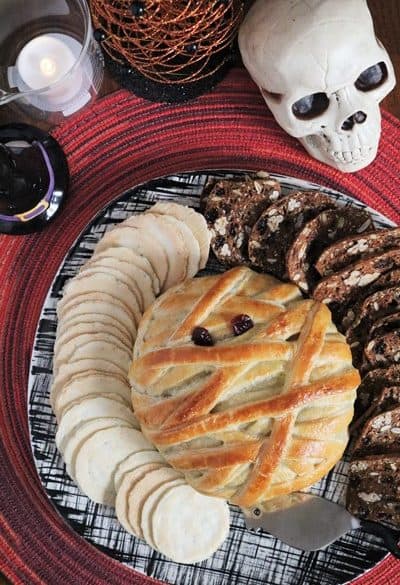 Mummy Baked Brie #HalloweenTreatsWeek