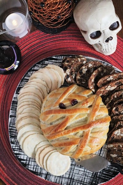 Mummy Baked Brie #HalloweenTreatsWeek