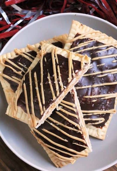 Peanut Butter & Chocolate Glazed Pop-Tarts #PBchocSat #buckeye #poptart