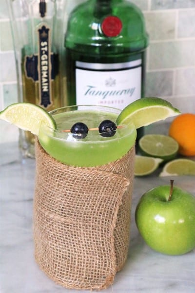 Baby Yoda Cocktail made with St. Germain and Gin