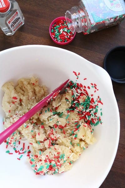 Amaretti Cookies with Christmas Sprinkles