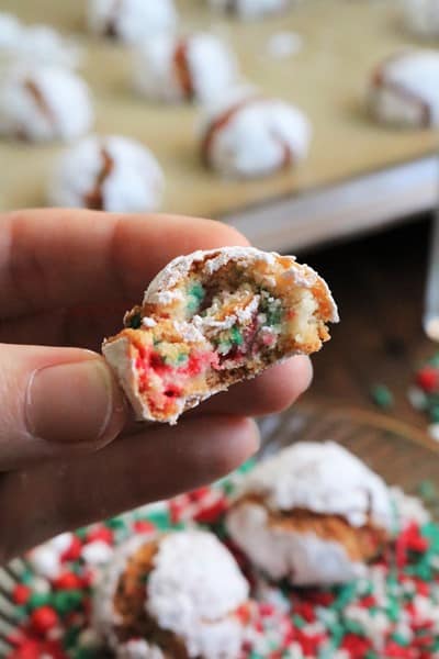 Christmas Confetti Amaretti Cookies #holidaybaking