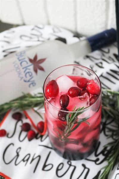 Cranberry Vodka Holiday Cocktail