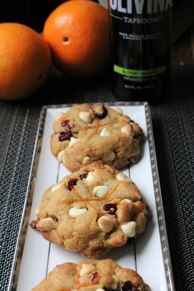 Blood Orange Olive Oil Cranberry White Chocolate Chip Cookies #thespiffycookie