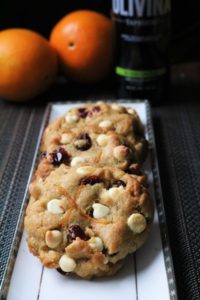 Blood Orange Cranberry White Chocolate Chip Cookies