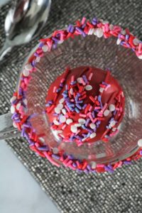 Red Velvet Hot Chocolate Bombs in a Mug