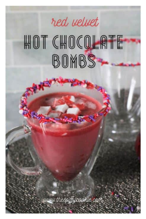 Red Velvet Hot Chocolate Bombs #hotcocoabombs #valentinesday