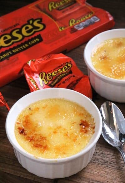 Slow Cooker Peanut Butter Cup Creme Brulee for Two