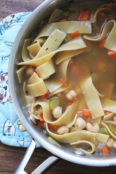 Quick Chickpea Noodle Soup Pot