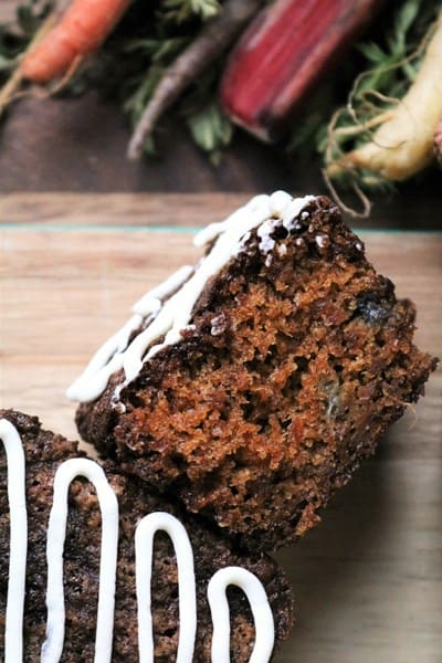 Slice of Carrot Ginger Rhubarb Bread