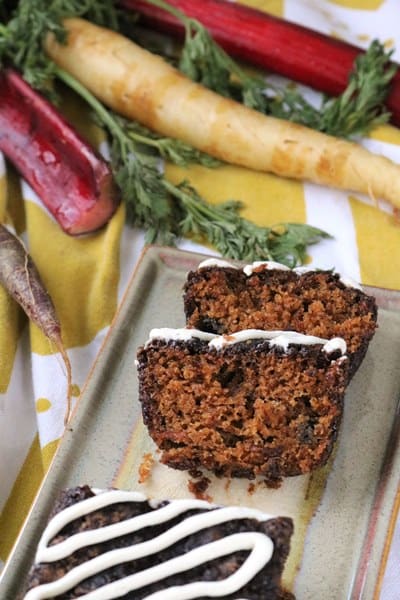 Mini Carrot Ginger Rhubarb Bread #thespiffycookie