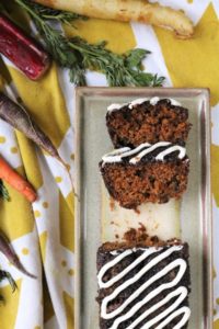 Mini Carrot Ginger Rhubarb Bread Slices