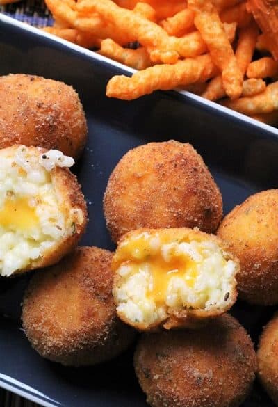 Cheetos Coated Cheddar Stuffed Arancini