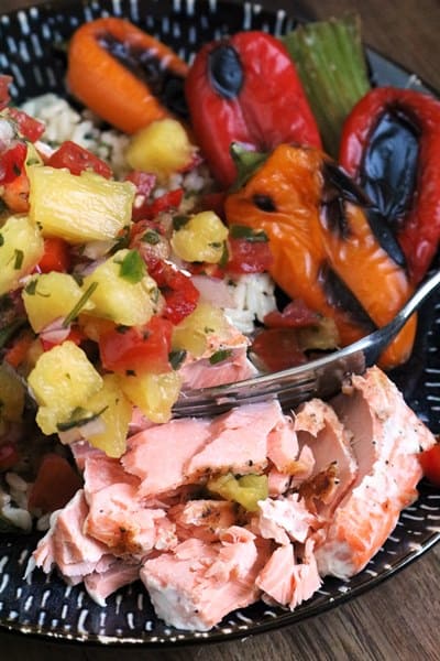 Salmon with Salsa and Rice