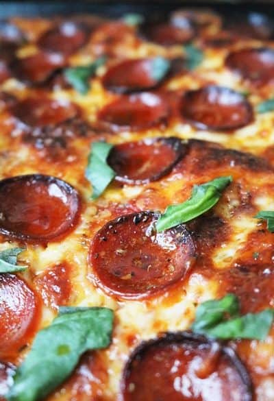 Focaccia Crust Pepperoni Pizza