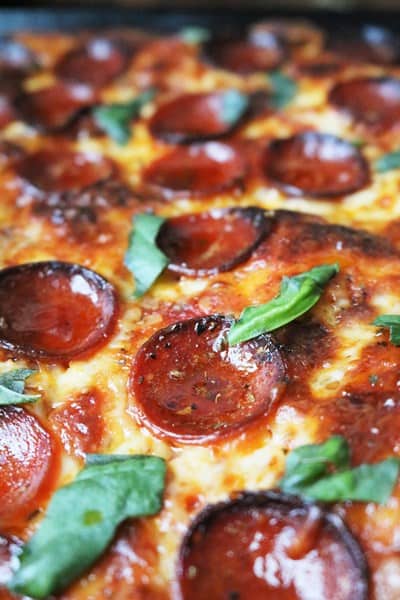 Focaccia Crust Pepperoni Pizza