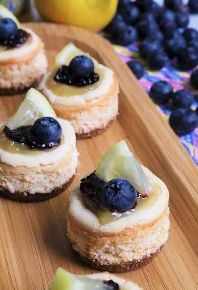 Blueberry Lemon Ricotta Mini Cheesecakes