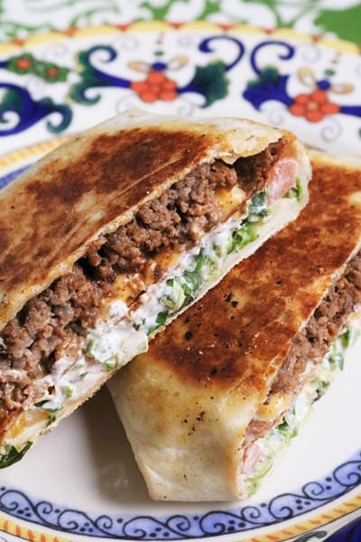 Taco Bell inspired Crunchwrap Supreme Burgers