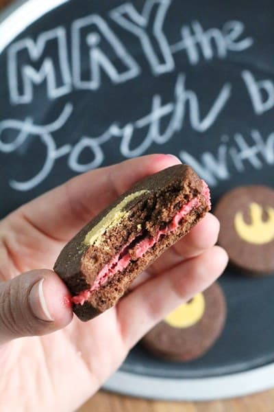 Chocolate Strawberry Sandwich Cookies #starwars