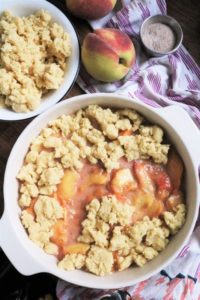 Peach Cobbler with Chai Snickerdoodle Cookie Topping