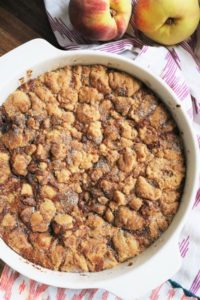 Chai Snickerdoodle Cookie Topped Peach Cobbler