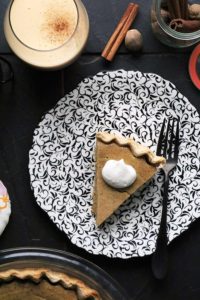 Slice of Eggnog Pumpkin Pie