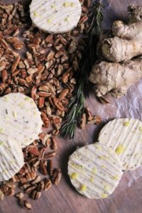 Rosemary Pecan Shortbread with Honey-Ginger Icing #Fall