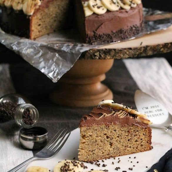 Anna Banana Cake with Peanut Butter Chocolate Fudge Frosting