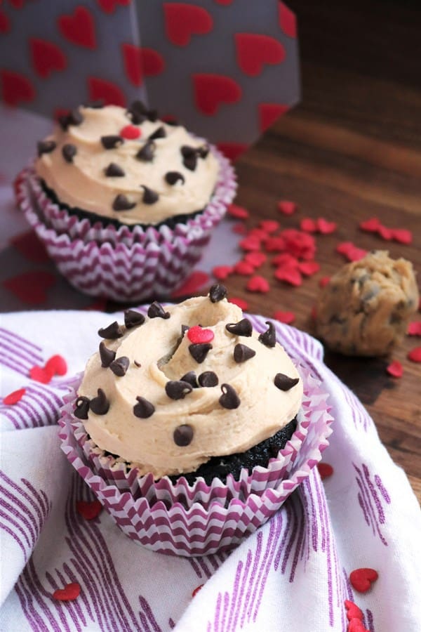 Two Servings Chocolate Cookie Dough Cupcakes