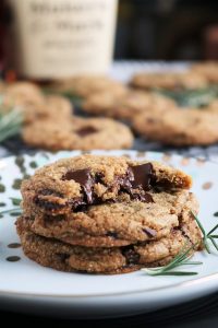 Rye Bourbon Dark Chocolate Chunk Cookies