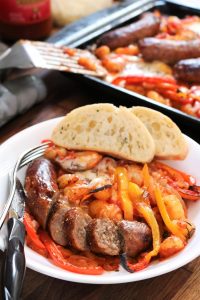Sheet Pan Italian Sausage with Gnocchi, Peppers, & Onions