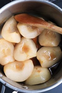 Sake Poached Asian Pears