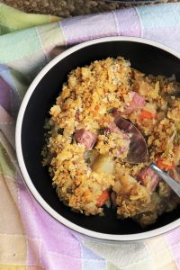 One Skillet Corned Beef Pot Pie Potato Crust