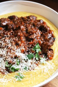 Italian Braised Beef served with Parmesan Polenta.