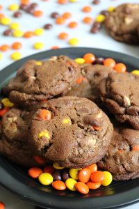 Chocolate Reese’s Pieces Cookies