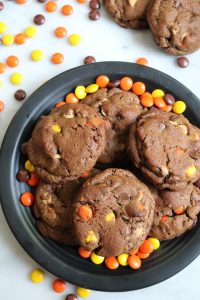 Jumbo Chocolate Reese’s Pieces Cookies